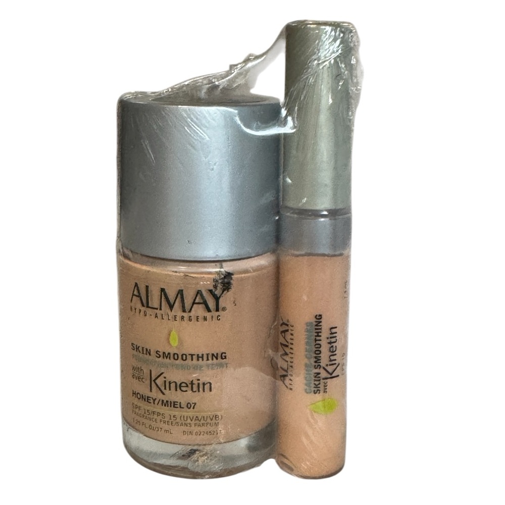 ALMAY MAKEUP Liquid KINETIN Foundation #07HONEY + FREE Concealer SEALED NOS